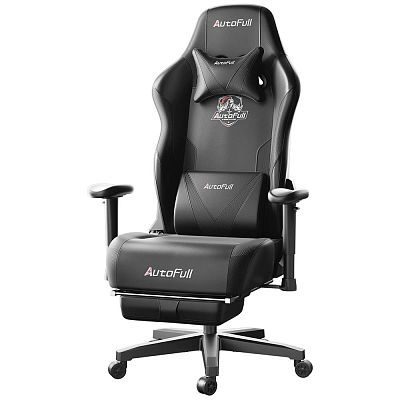 Компьютерное кресло Autofull C3, черный,  с поддержкой для ног (AF050DSB)