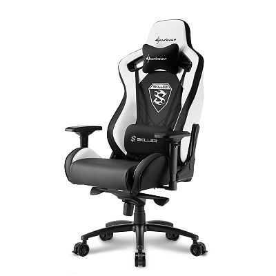 Игровое кресло Sharkoon Skiller SGS4 Black White (SGS4-BK/WH)